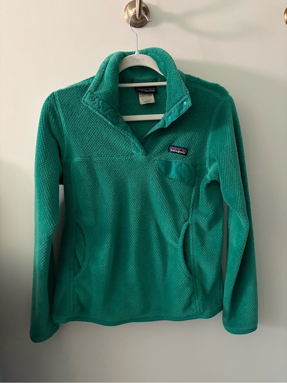 Patagonia Teal Green Fleece Pullover Jacket